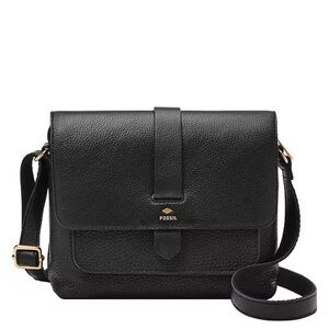 Fossil Black Pebbled Leather Crossbody Bag